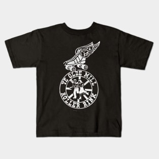 Roller Skates / Roller Skating / White Print Kids T-Shirt